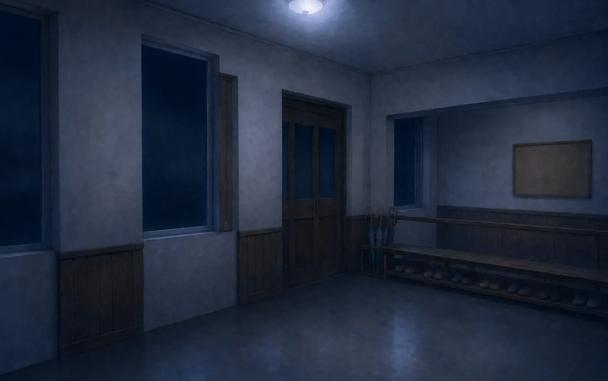 玄関ホール（夜）